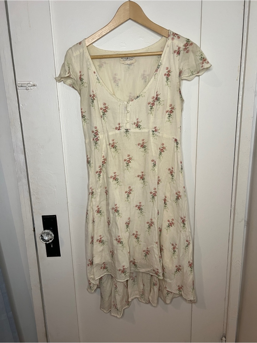 Denim & Supply Ralph Lauren Cream Floral High-Low Dress